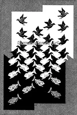 £26.99 • Buy MC Escher Sky And Water Giclee Fine Art Print Paper Canvas Large Various Sizes