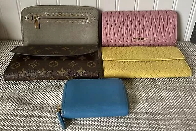 Louis Vuitton Miu Miu Bottega Veneta Long Wallet & Prada Card Holder As Lot • $127.50