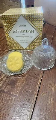 Vintage AVON Butter Dome Dish And 2 Hostess Fragranced Soaps • $15