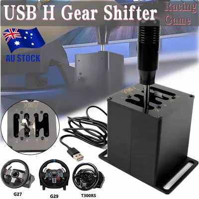 PC USB H Gear Shifter For Logitech G29 G27 G25 G920 T300RS/GT Sim Racing Game AU • $94.29