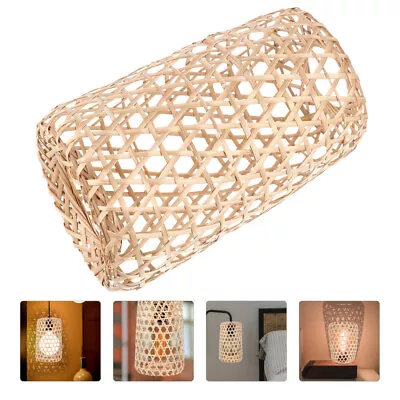 Handmade Wicker Pendant Lamp Shade For Bedroom And Living Room-EM • £11.69