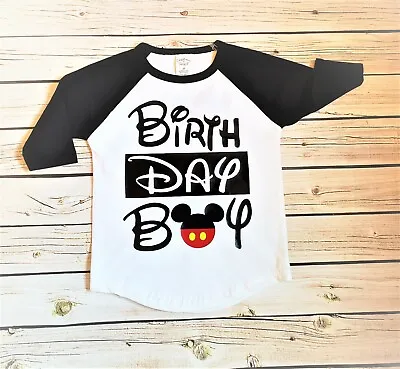 Matching Disney Family Birthday Boy Tshirts Mickey Mouse Birthday Raglan Shirt • $15.99
