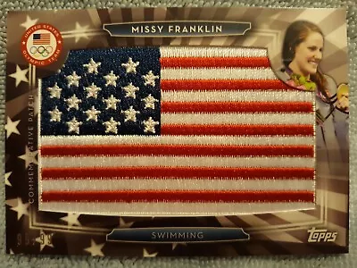 MISSY FRANKLIN 2016 Topps Olympics USA FLAG PATCH CARD /99 #USAF-MF Swimming • $23.79