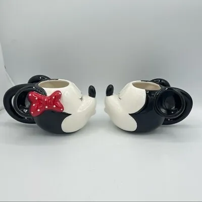 Mickey & Minnie Mouse Mugs Cup Couple Pair Set Disney Bioworld 20 Oz. • $28.90