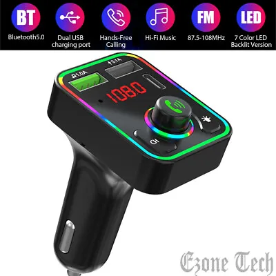 Bluetooth Car Wireless FM Transmitter Adapter Radio MP3 2 USB Charger Handsfree • $8.99