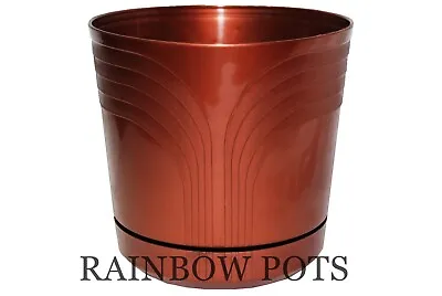£4.49 • Buy Plastic Pots Flower Plant Decorative Coloured Planter + Saucer Tray K