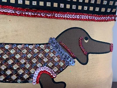 Dachshund Purse With Sequin & Bead Accents • $50