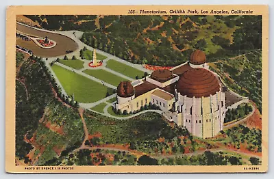 Planetarium Griffith Park Observatory Los Angeles CA Aerial View Vtg Postcard B5 • $5.95