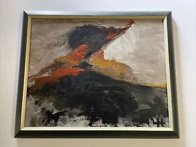Vintage Painting Modernist Abstract Expressionism Signed Exhibited 1970’s Sunset • $1210
