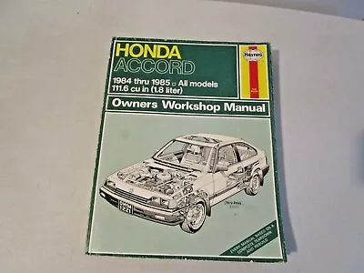 Haynes Honda Accord 1984-1985 Repair Book Manual  • $9.98