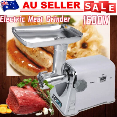 $54.99 • Buy Electric Meat Grinder Stainless Steel Mincer Sausage Filler Maker W/ 3 Blades AU