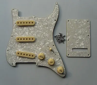 ST Pickguard Back Plate Aged Pearl With Cream Pickup Covers Knobs Tip For Strat • $22.06