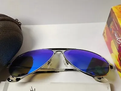 NEW Maui Jim B264-17 MAVERICKS Silver POLARIZED Hawaii Blue Lens Sunglasses • $69.99