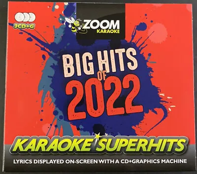 Zoom Big Hits Of 2022 - 65 Of The Best Karaoke Songs From 2022 On 3 CDG Discs • £10.95