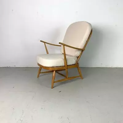 £559.20 • Buy Ercol Windsor Arm Chair Refurb'd Blonde Sherpa Upholstery Retro Vintage #3363