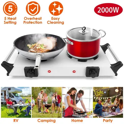 2000w Hot Plate Electric Cooker Double Hob Portable Table Top Hob Kitchen Stove • £23.99