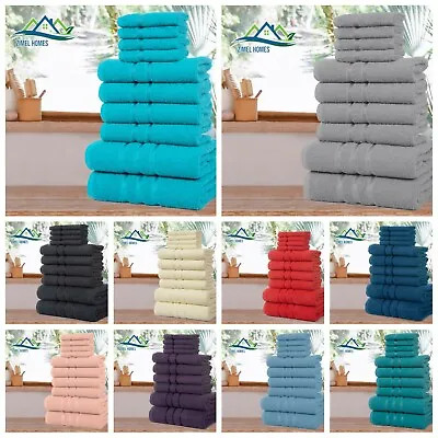 Luxury 100% Egyptian Cotton 10pc Towel Bale Set Face Hand Bath Bathroom Towels • £14.99