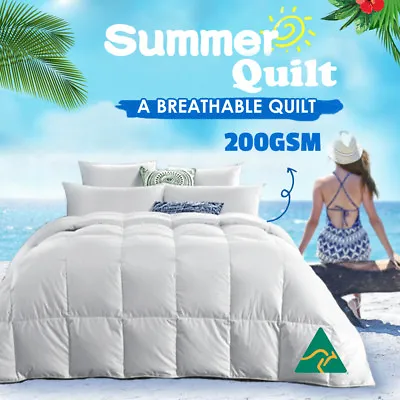 $66.80 • Buy Aus Made 200GSM All Size Microfibre Summer Quilt Microfiber Doona Duvet Blanket