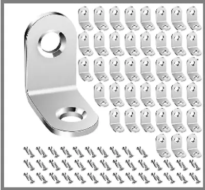 40PCS L Bracket Corner Brace Stainless Steel L Brackets For Shelves Metal ** • $9.15