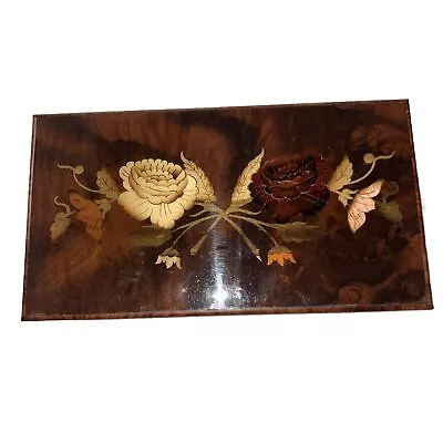 Music Box DEICHERT BALLERINA German Swiss Made Wood Floral  (Mozart Zauberllote) • $17.99