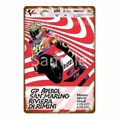 Motorcycle Metal Poster Tin Sign Ducati Racing Moto Gp Wall Decor • $14.80