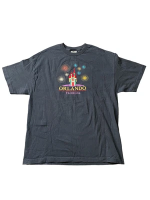 $18.99 • Buy Vintage 90s Orlando Florida Vacation Embroidered T-Shirt Disney World XL Blue
