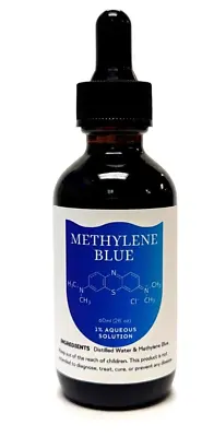 Pure USP Methylene Blue Liquid With Dropper 1% | 600mg • 2oz • $24.95