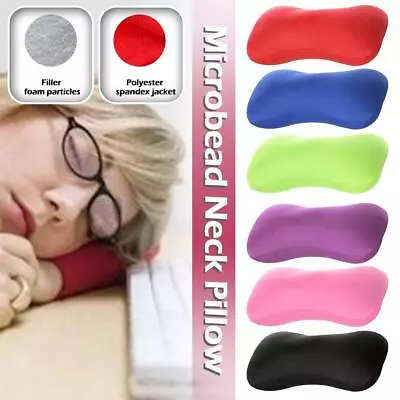 Micro Bead Pillow Cushion Travel Beanie Bolster Roll Neck Nap Pillow L6G6 • £7.25