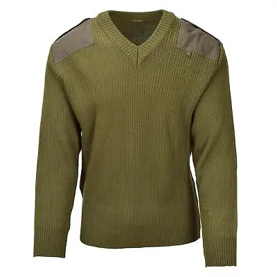 Original Italian Military Olive Wool Pullover Bodywarmer Sweater V-neck Jumper • $25.31