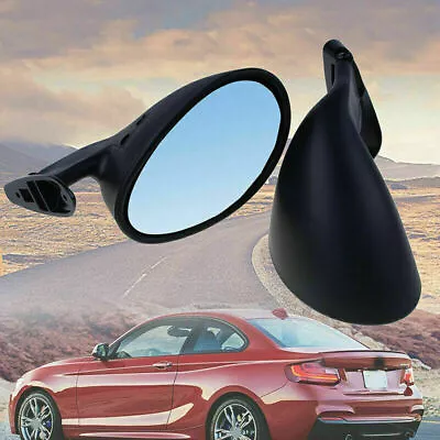 2Pcs New Universal Vintage Car Door Side View Wing Mirror Matte Black W/Gaskets • $44.98