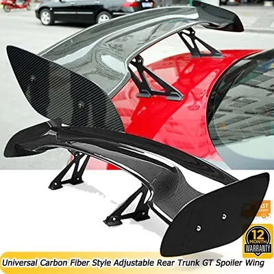 Universal  Carbon Fiber Style Adjustable Rear Trunk GT Spoiler Wing • $99.75