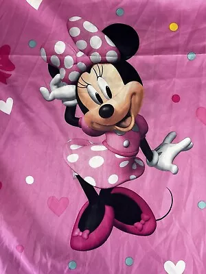 Disney Minnie Mouse Fitted Twin Sheet “Being Me” Pink Aqua White • $14.99