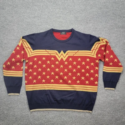$19.99 • Buy Wonder Woman DC Comics Womens Sweater Pullover Long Sleeve Ugly Christmas Sz 3XL
