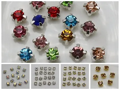 250 Pcs Crystal Glass Rose Montees Rhinestone 4mm SS16 Sew On Bead Wedding Craft • $3.59