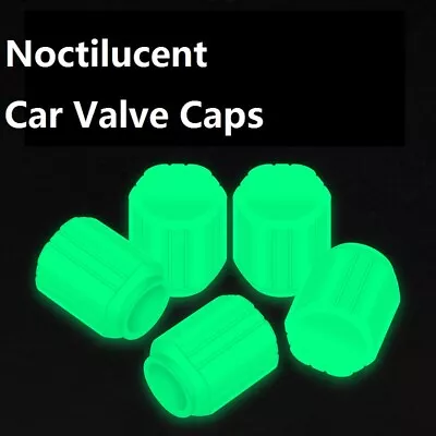 4Pcs Luminous Green Car Tire Valve Covers Tyre Rim Stem Caps Glow In The Dark • $2.74