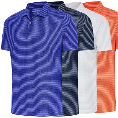 Antigua Men's Esteem Performance Striped Polo Golf Shirt Brand New • $22.95