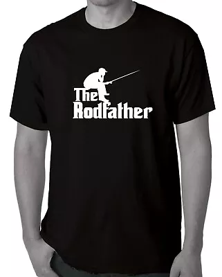 Funny T-Shirts The Rodfather Fishing Mens T Shirt Rod Father Tee • $29.99