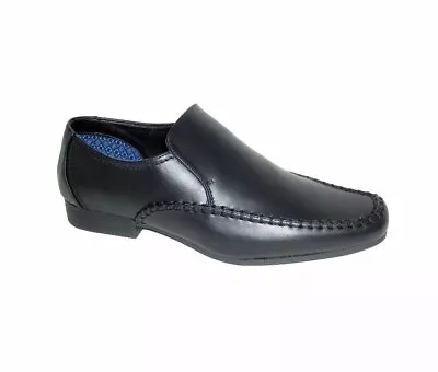 Mens Leather Casual Smart Office Wedding Work Formal Party Slip On Shoes Size • £14.95