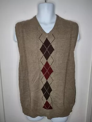 Vintage Men's Docker's Acrylic Sleeveless V-Neck Argyle Sweater Vest - XL • $11.95