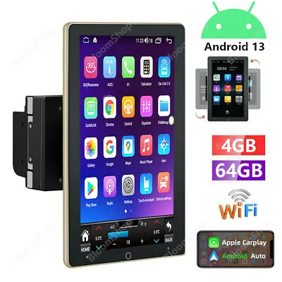 2 DIN Android 13 Car Stereo Radio Carplay Wifi 10.1'' Rotatable Touch Screen GPS • $143.42