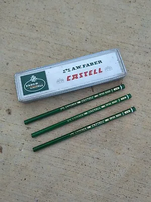 Vintage A.W. Faber CASTELL Pencil Metal Tin W/9 9000 HB PENCILS Nurnberg Germany • $9.99