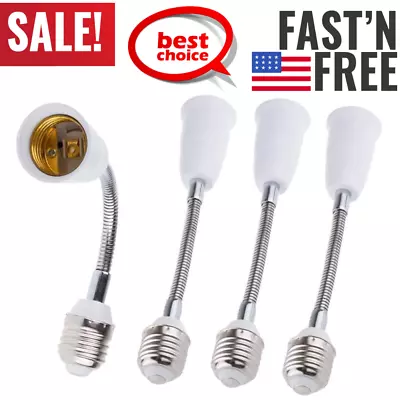 4 Pack E27 Adjustable Flexible Light Bulb Extension Socket Lamp Adapter Extender • $13.30
