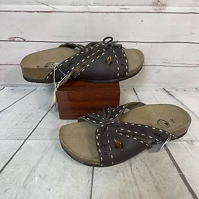 $28 • Buy EuroWellness Balance Sandals Brown Leather Size  9 / 40 New NWT