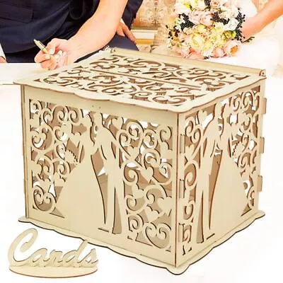 Invitation Gift Envelope Wooden Box Card Box Wedding Decoration Party Supplies • $22.47