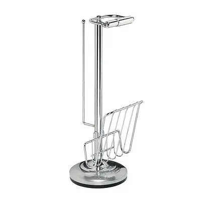 22 Chrome Toilet-Paper Floor Caddy Dispenser Mount Holder Bathroom Magazine-Rack • $49.77