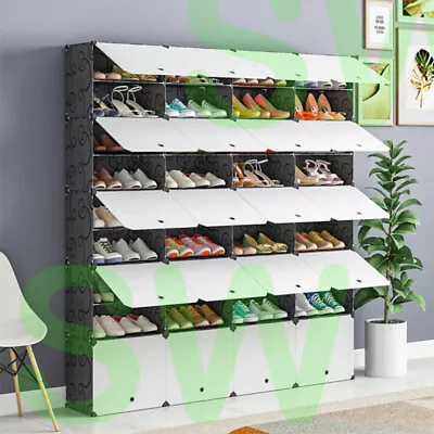 $78.95 • Buy White Door Cube DIY Shoe Cabinet Rack Storage Portable Stackable Organiser Stand