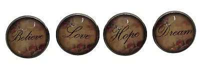 Believe Love Hope Dream Set Of 4 Magnets 2.5cm Magnets • $12
