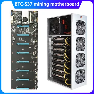 $82.88 • Buy 1PC BTC-S37 ETC Mining Motherboard 8 GPUs 8 PCIE Graphics Card+CPU DDR3 VGA NEW