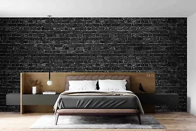 3D Black Brick Wall Murals Wallpaper Murals Wall Sticker Wall 329 • $31.99