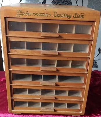 Haberdashery Cabinet Gutermanns Sewing Silks Advertising Shop Display Cabinet • £475